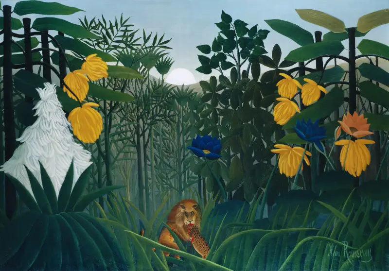 The Repast of the Lion by Henri Rousseau